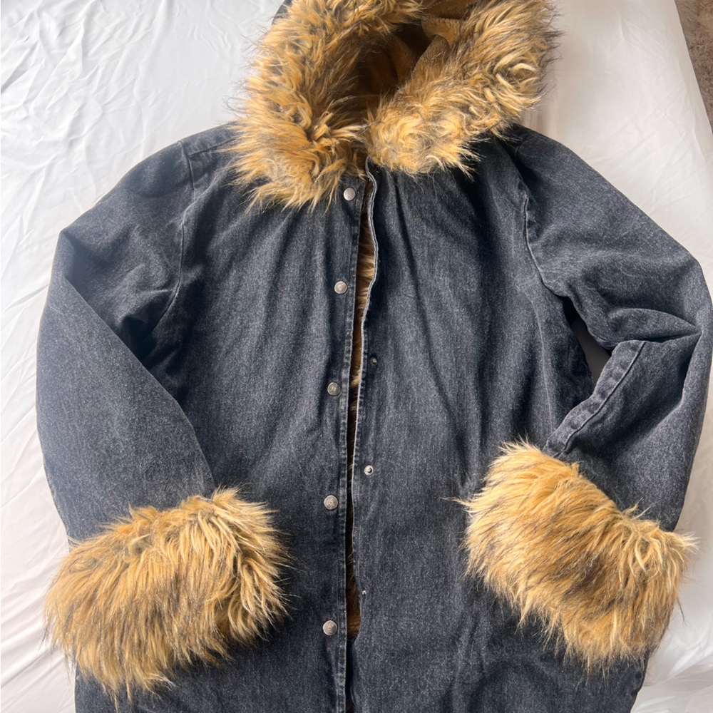 ASA Fashion Group, Winter Coat, XL, Warm & cozy interior, Jean exterior.
